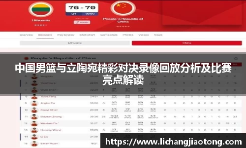 中国男篮与立陶宛精彩对决录像回放分析及比赛亮点解读