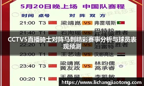 CCTV5直播骑士对阵马刺精彩赛事分析与球员表现预测